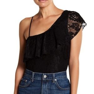 NWOT Socialite One Shoulder Lace Bodysuit